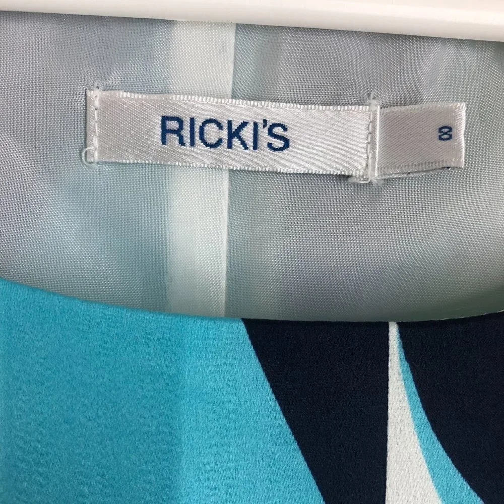 Ricki's Blue Green Yellow Geometric‎ Dress Sz 8 - Picture 11 of 12